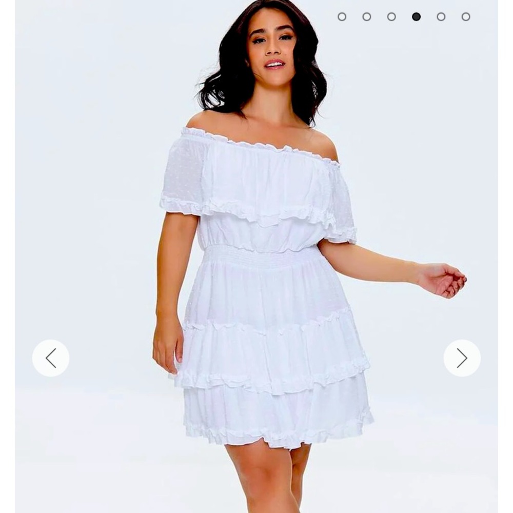Plus Size Off Shoulder Ruffle Dress